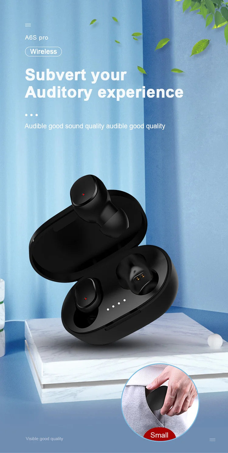 A6S TWS Fones De Ouvido Sem Fio Bluetooth